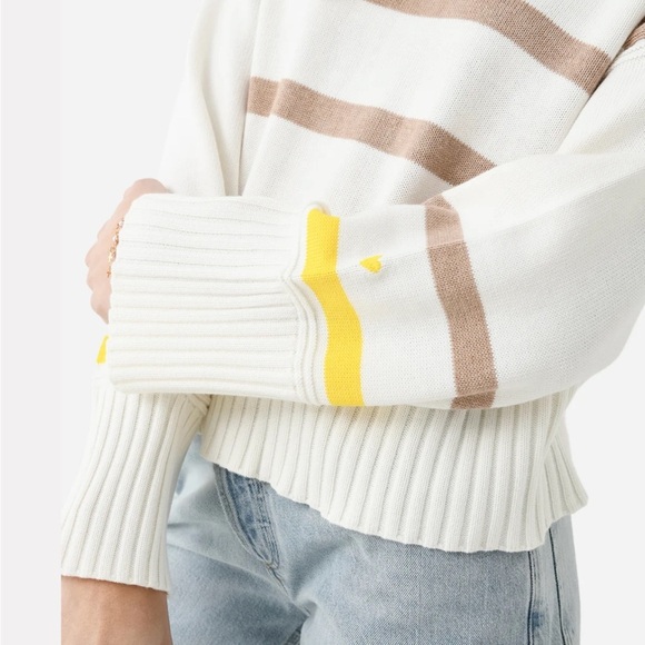 KERRI ROSENTHAL Cotton Cashmere Blend Striped Marlow Wide Stripe Sweater Small - Picture 5 of 15